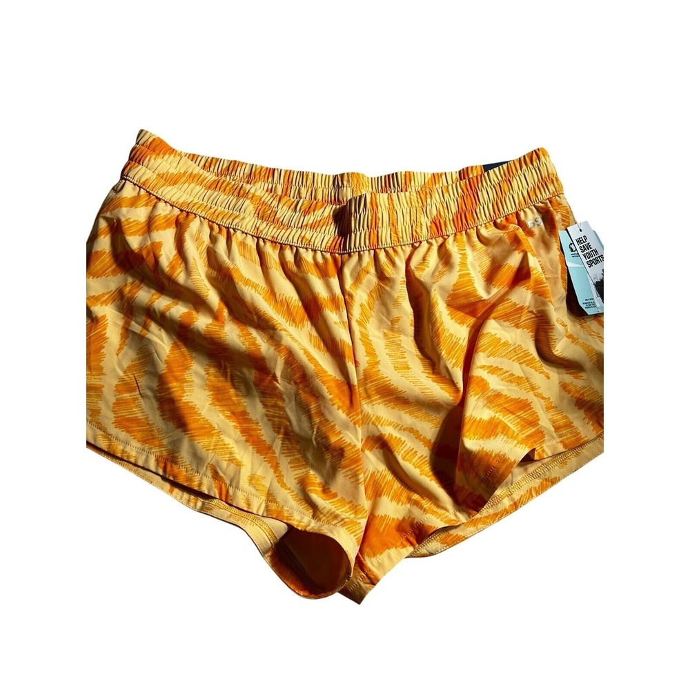 DSG‎ Womens Stride Run Shorts Trippy Zebra Tangerine Orange Print Large NWT